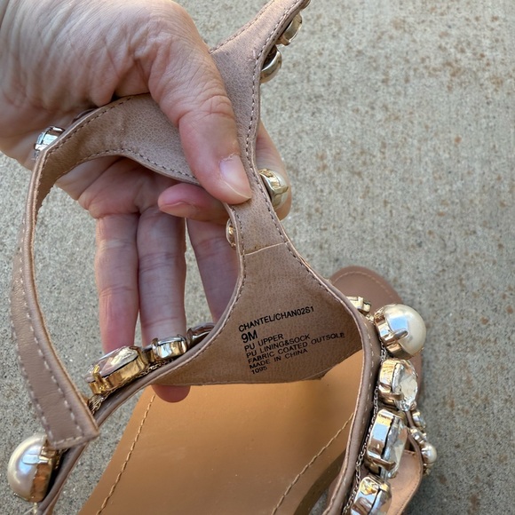 Steve Madden Tan and Gold Embellished Sandals - Picture 2 of 3